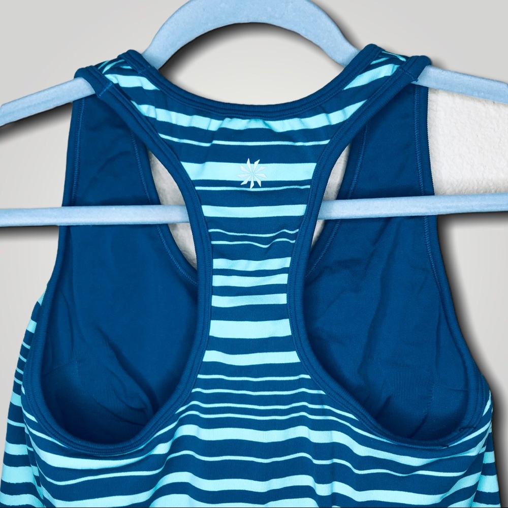 ATHLETA green and dark green striped athletic tank - Picture 3 of 4